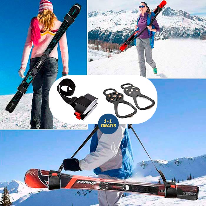 Přizpůsobí se různým lyžím a je vhodný pro dospělé i děti! Ramenní popruhy se natáhnou od 66 do 120 cm a obalové popruhy až do 46 cm!