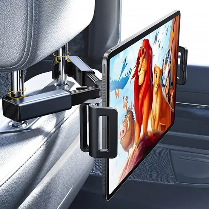Držák do auta na tablet obohacuje cestujícím na zadních sedadlech jízdu - čtení, poslech hudby, plnění pracovních povinností, sledování filmů nebo kreslených filmů a hraní her!