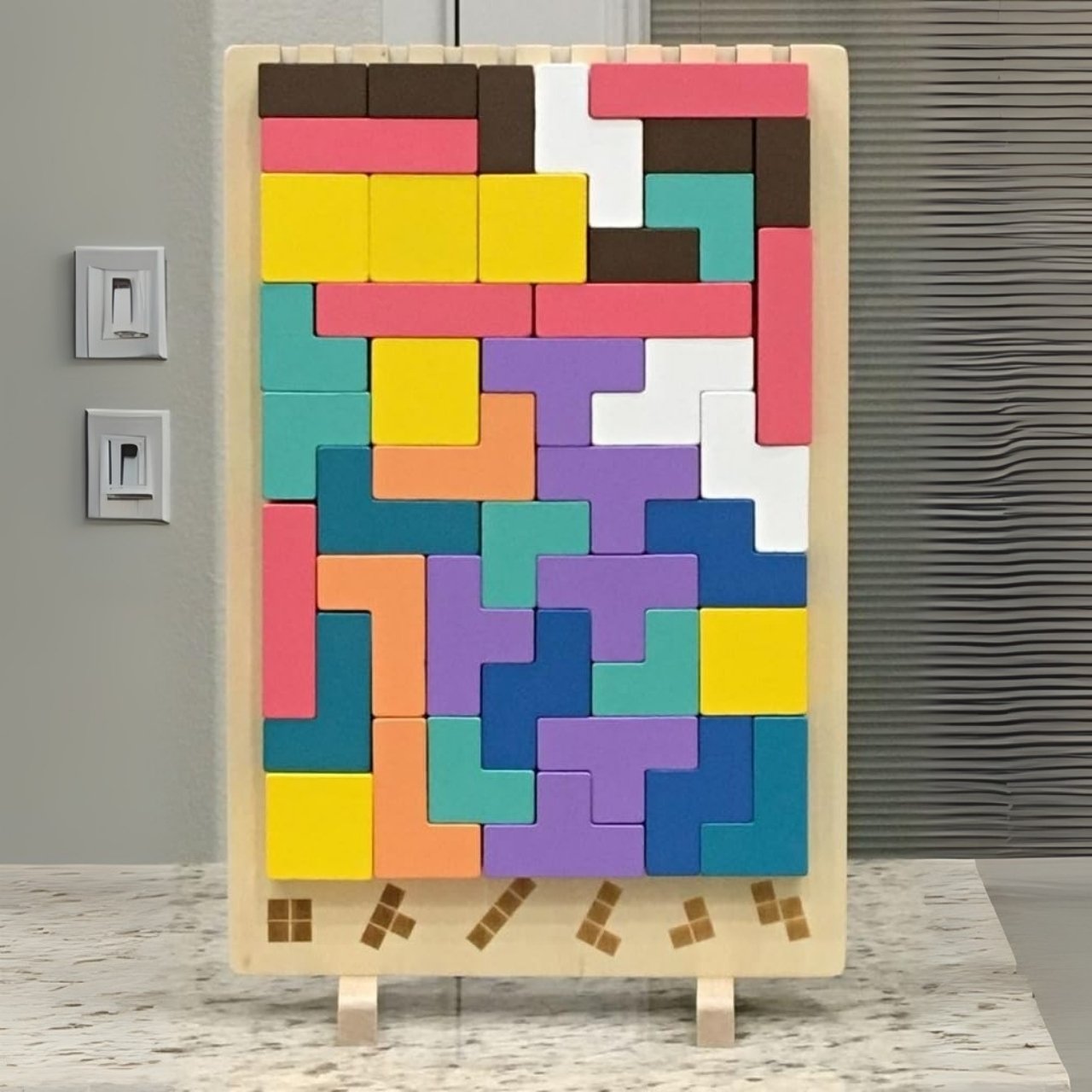 Tetris, dřevěná didaktická hračka - Image 2