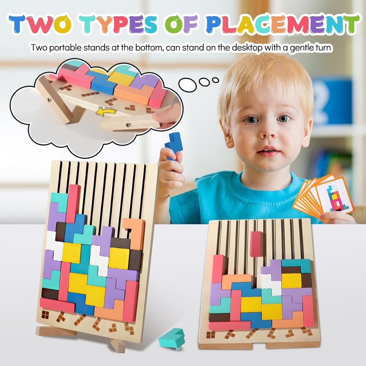 Tetris, dřevěná didaktická hračka - Image 5