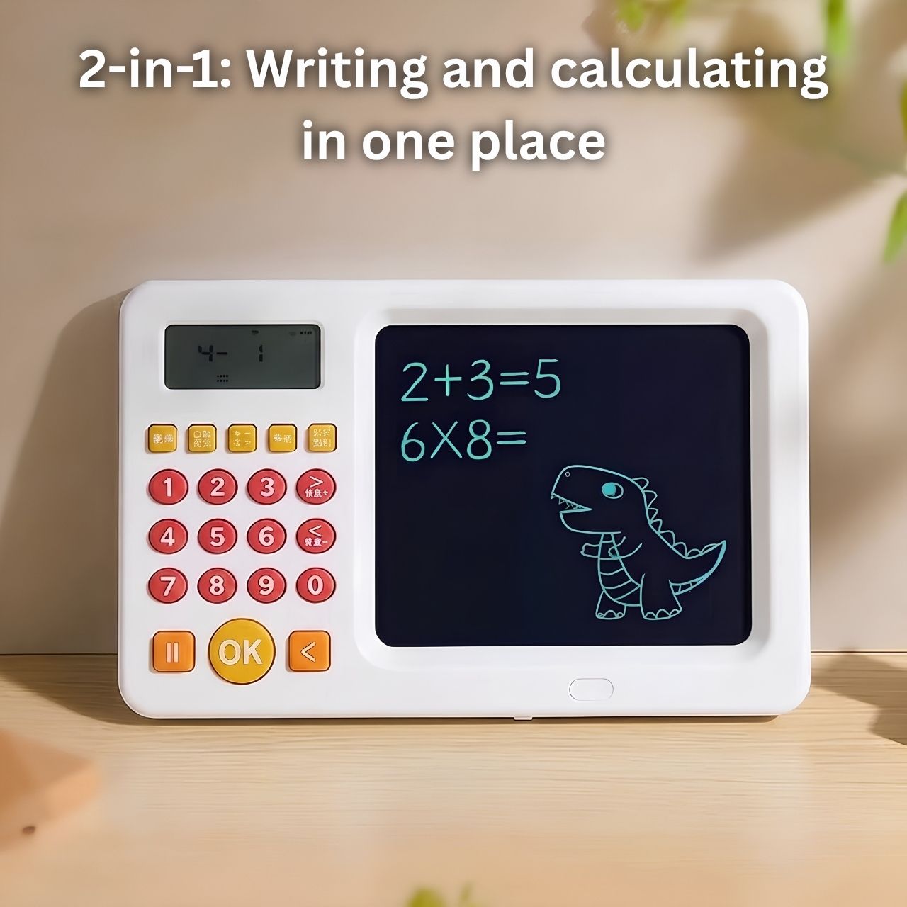 Výukový tablet 2 v 1 s kalkulačkou pro děti, TrainMath - Image 4