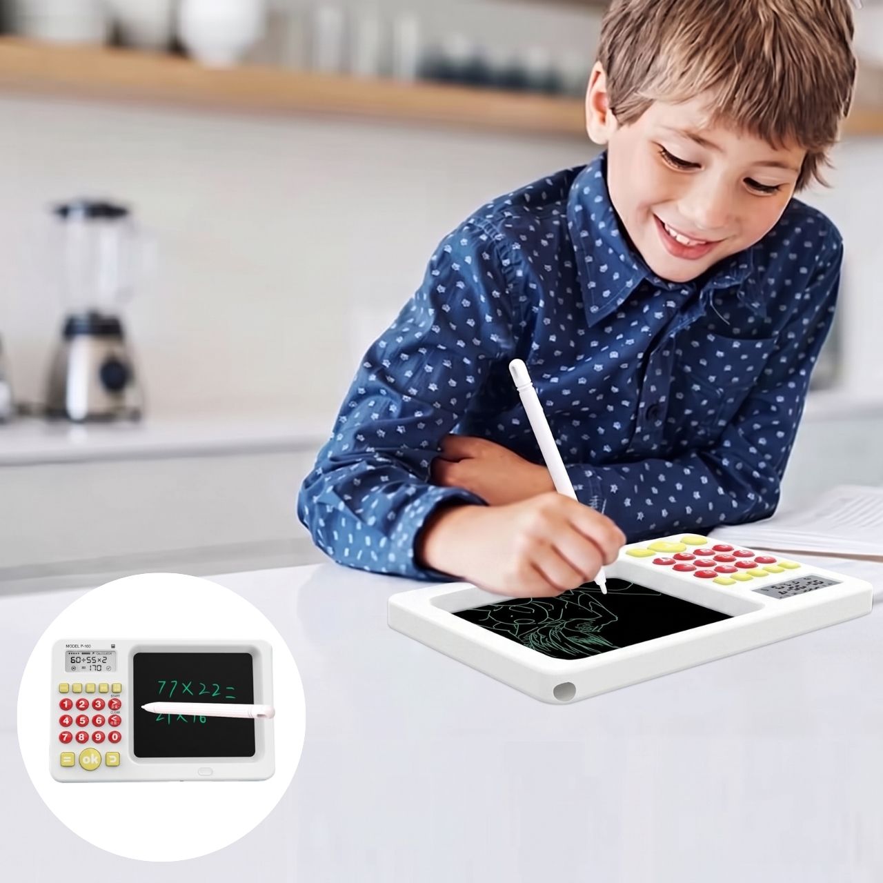 Výukový tablet 2 v 1 s kalkulačkou pro děti, TrainMath - Image 7