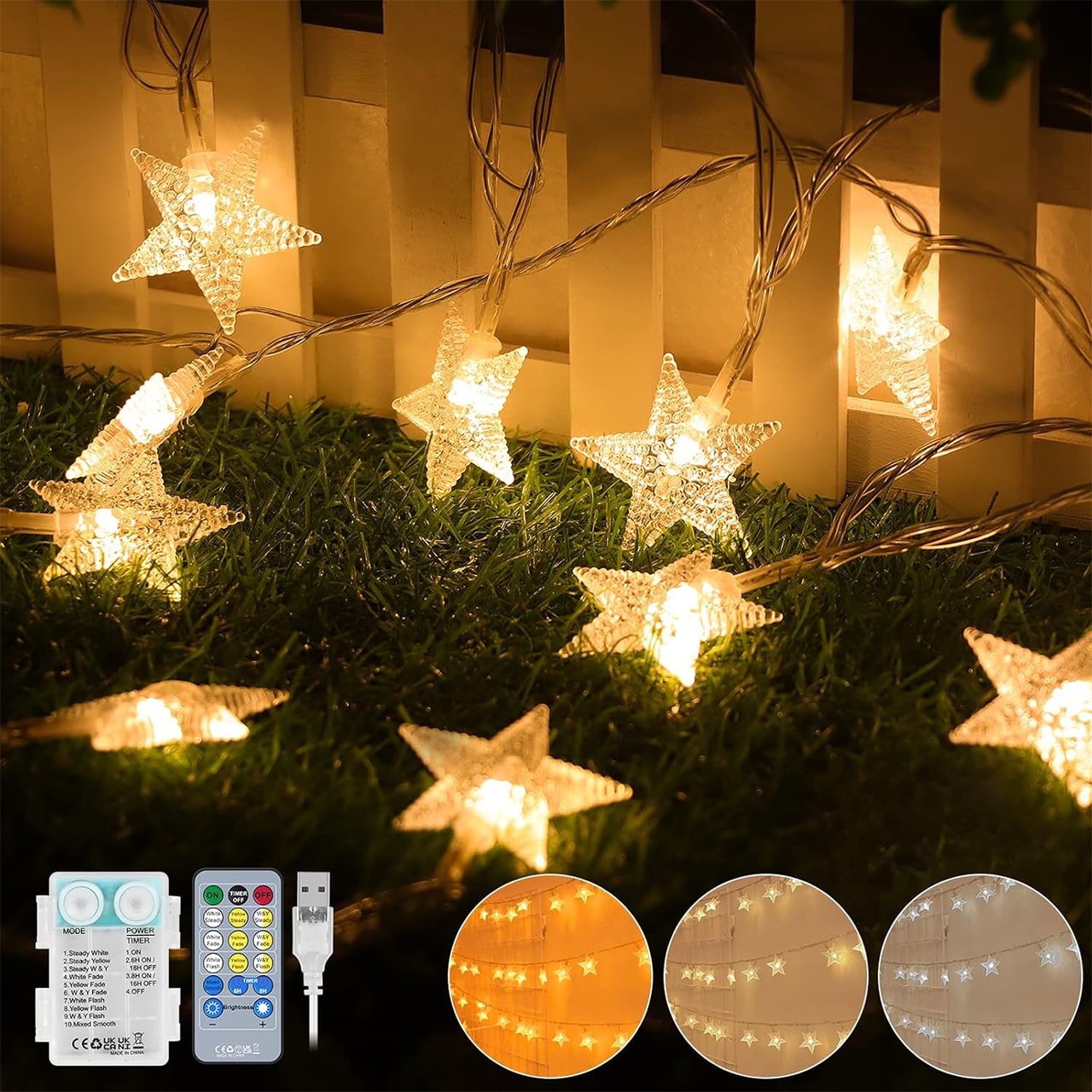 Twinkles, světelný řetěz s hvězdicovými světly (6 m) - Image 2