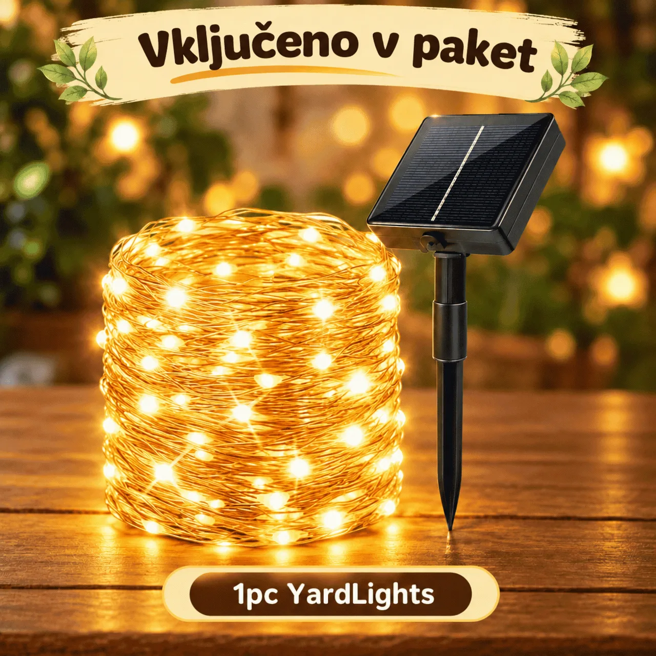 Solární LED světelný řetěz (12 m), YardLights