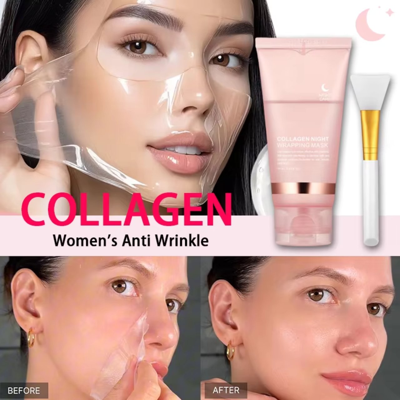 CollagenMask, kolagenová noční pleťová maska s peel-off efektem (1+1 ZDARMA ) - Image 3