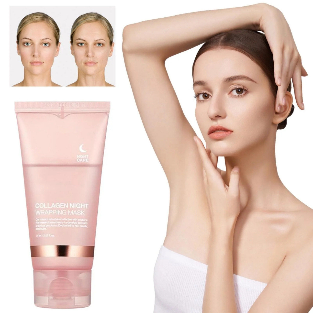 CollagenMask, kolagenová noční pleťová maska s peel-off efektem (1+1 ZDARMA ) - Image 4