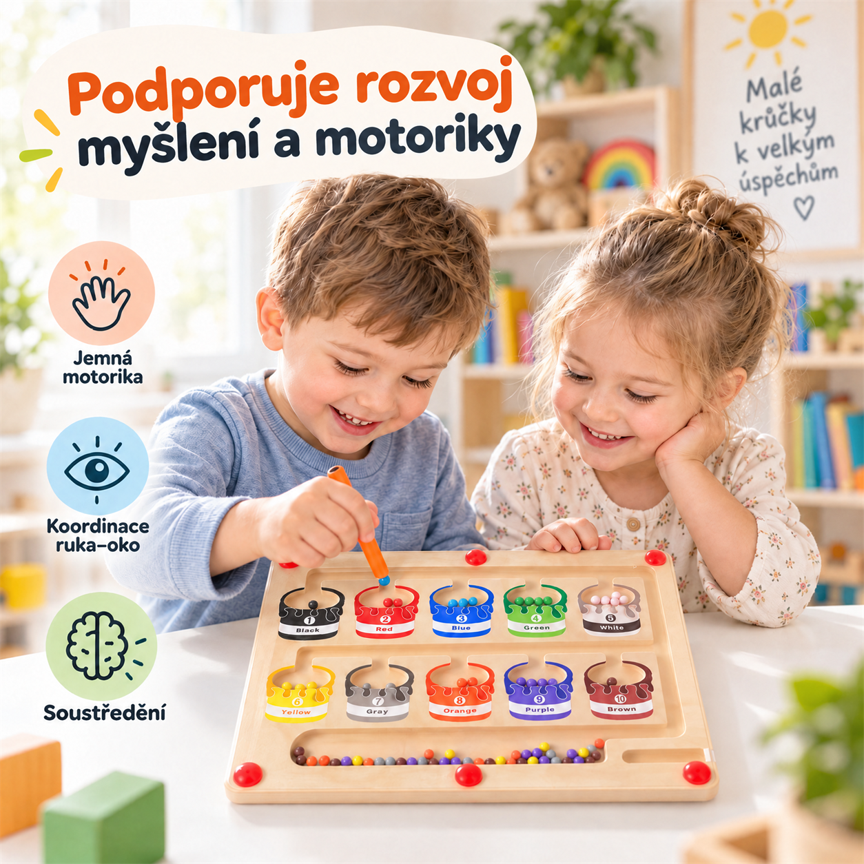 Hračka stimuluje duševní a motorický vývoj!